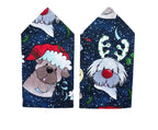 Dog Pair Christmas Navy Epaulettes