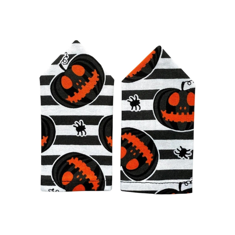 Black & white strip pumpkin & spider epaulettes