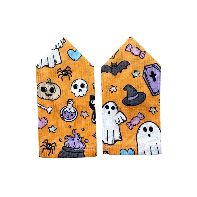 Orange ghost, bat, spider & potion epaulettes